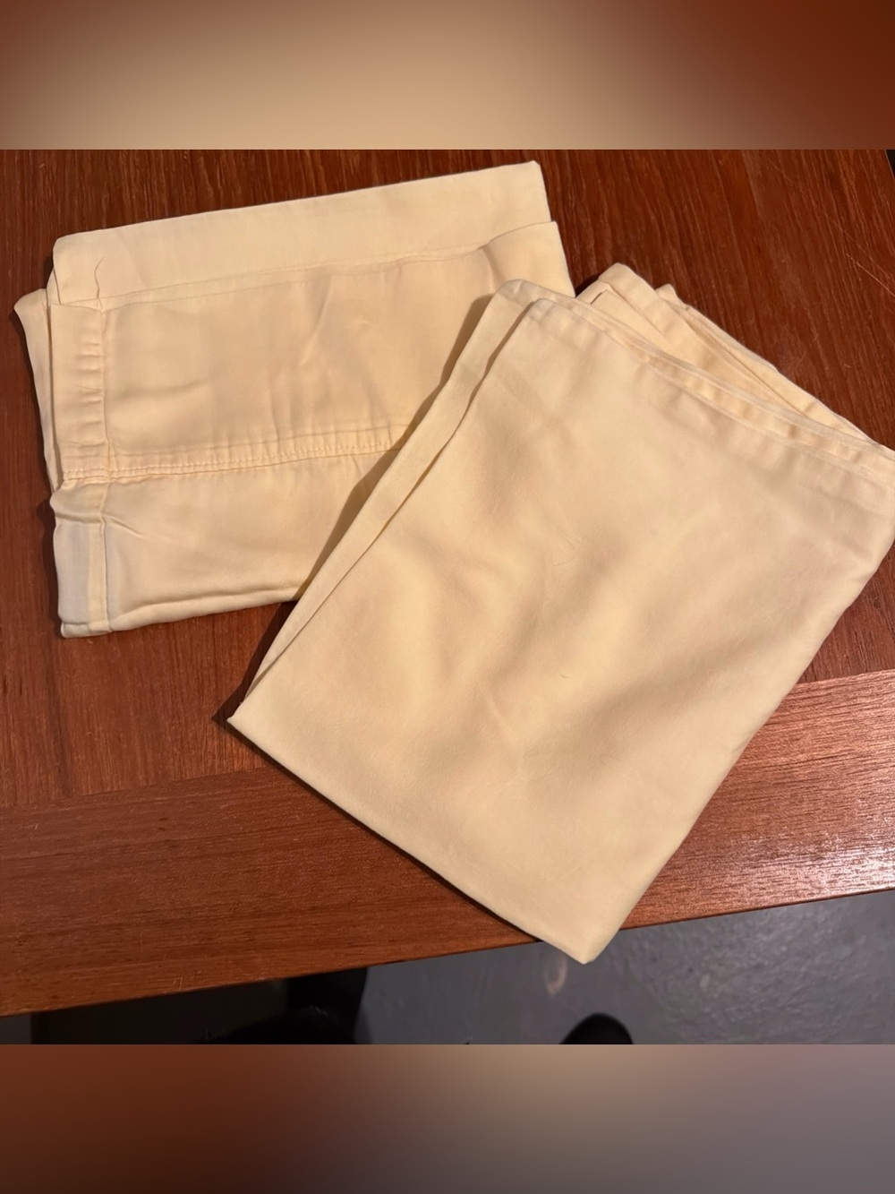 Set Of 2 Standard Pillowcases Pale Yellow 100% Cotton Tommy Hilfiger 21โx32โ